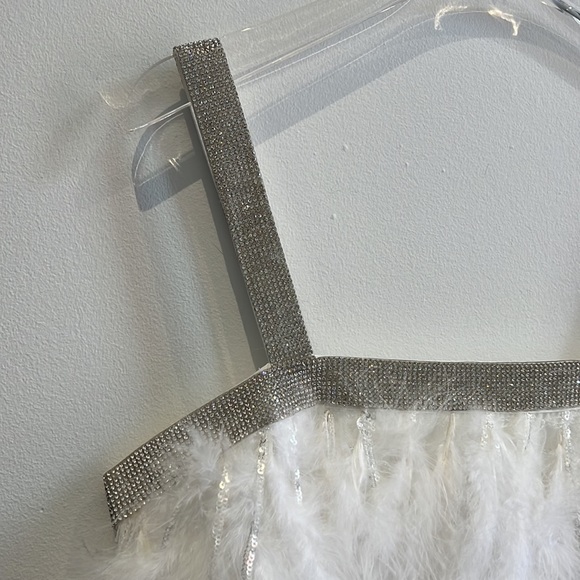 NWT: Bronx and Banco Feather Mini Dress - Picture 4 of 5